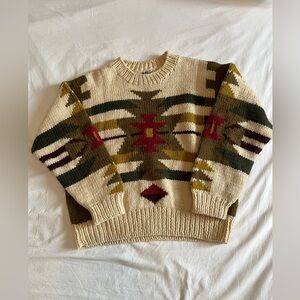 Handknit 100% Wool Sweater